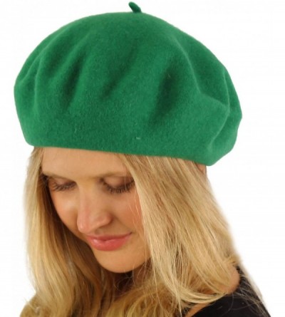 Berets Classic Winter 100% Wool Warm French Art Basque Beret Tam Beanie Hat Cap - Green - C811P28V4K7 $10.66