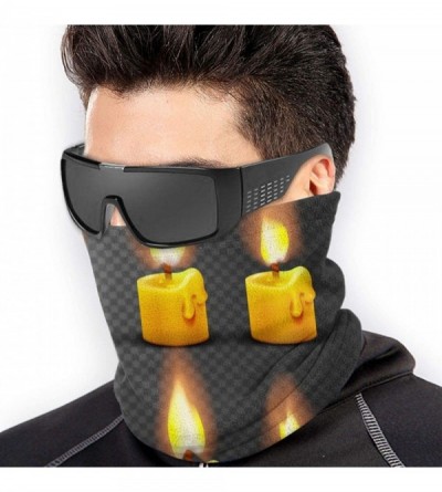 Balaclavas Neck Gaiter Headwear Face Sun Mask Magic Scarf Bandana Balaclava - Candle With Fire - CF197SCXEKE $15.00
