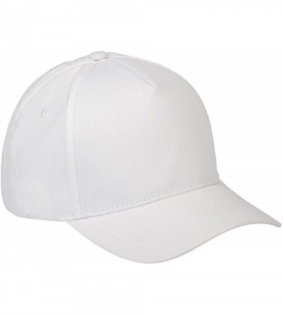 Baseball Caps BX034 5-Panel Brushed Twill Cap - White - CW11J3AMURF $7.84