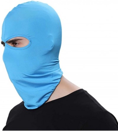 Balaclavas Scarf Full Face Soft Under Helmet Breathable Balaclava Outdoor Sports Cycling Hat - Blue - CF11R4R0M4N $10.34