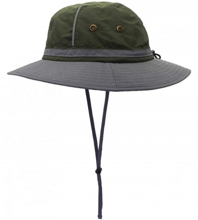 Sun Hats Unisex Reflective Sunshade hat Bucket Hat UV50+ with Wide Brim for Summer Anti Ultraviolet Cap - Army Green+gray - C...