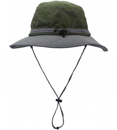 Sun Hats Unisex Reflective Sunshade hat Bucket Hat UV50+ with Wide Brim for Summer Anti Ultraviolet Cap - Army Green+gray - C...