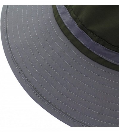 Sun Hats Unisex Reflective Sunshade hat Bucket Hat UV50+ with Wide Brim for Summer Anti Ultraviolet Cap - Army Green+gray - C...