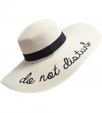 Sun Hats Womens Embroidery Large Brim Floppy Foldable Summer Sun Hat Straw Beach Hat - Mike White - CP1899MHALR $16.68