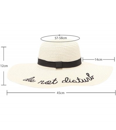 Sun Hats Womens Embroidery Large Brim Floppy Foldable Summer Sun Hat Straw Beach Hat - Mike White - CP1899MHALR $16.68