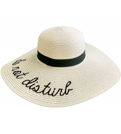 Sun Hats Womens Embroidery Large Brim Floppy Foldable Summer Sun Hat Straw Beach Hat - Mike White - CP1899MHALR $16.68