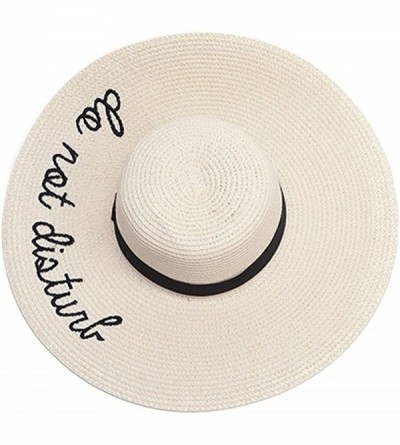 Sun Hats Womens Embroidery Large Brim Floppy Foldable Summer Sun Hat Straw Beach Hat - Mike White - CP1899MHALR $16.68