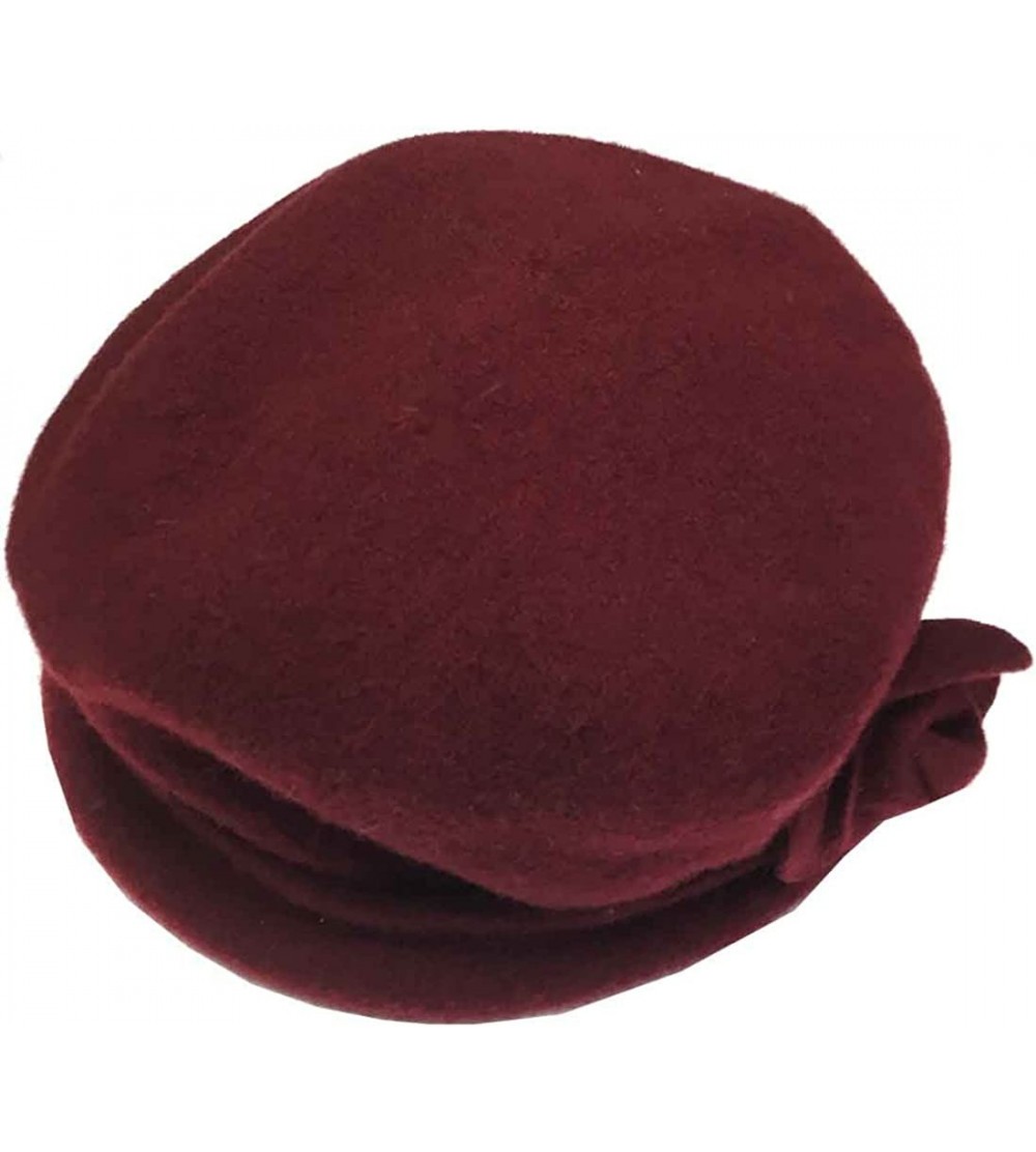 Fedoras Women's Spencer Wool Cloche Hat - Merlot - CB18930Y7KS $44.70