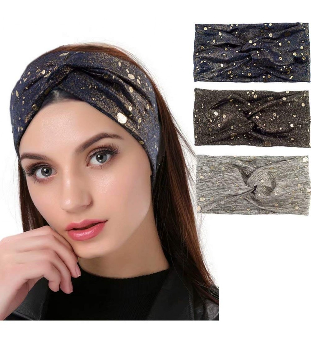 Headbands Womens Headbands Metallic Glitter Headwrap - CW18DIEWE38 $12.82