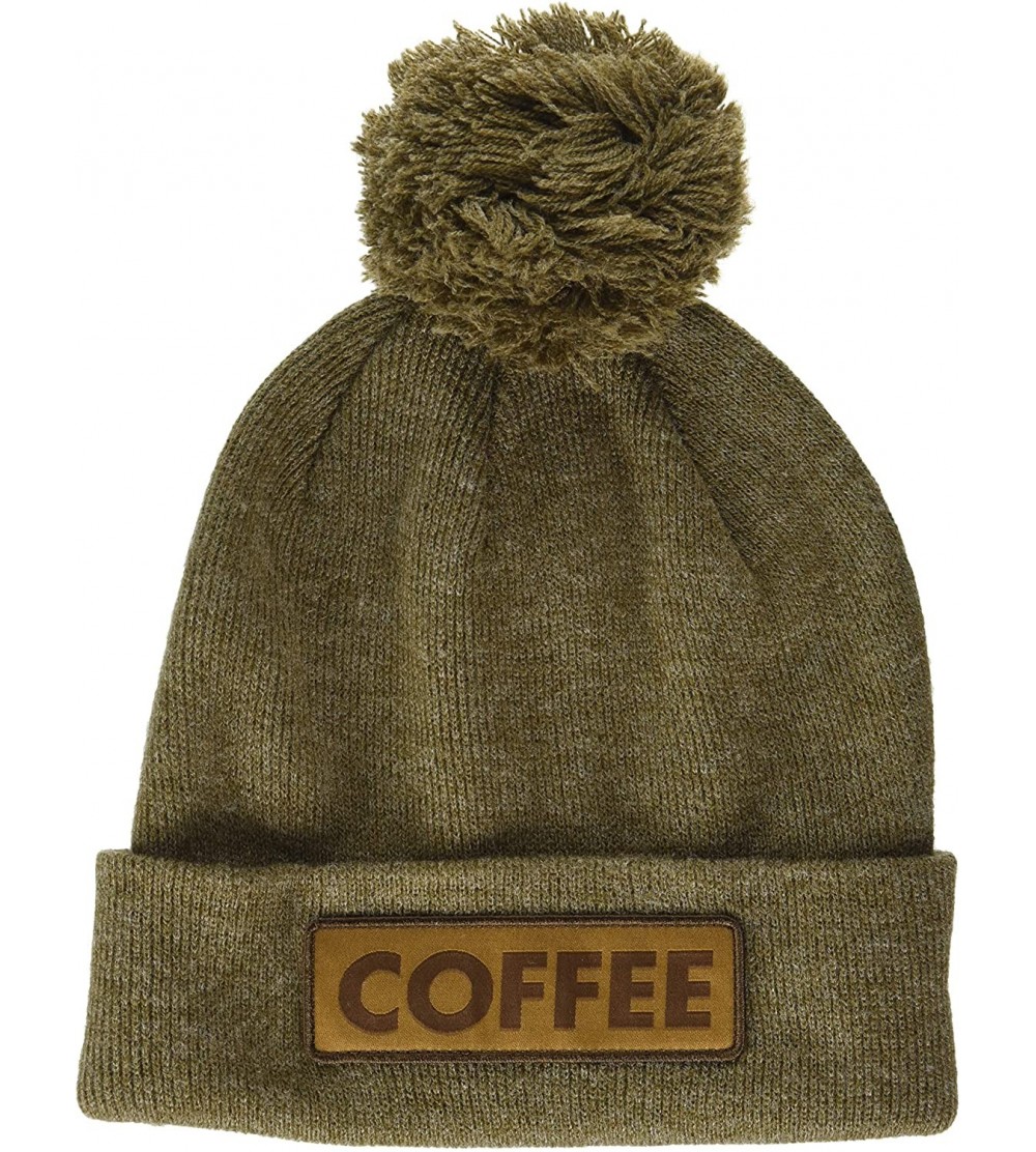 Skullies & Beanies Men's The Vice Fine Knit Cuffed Pom Beanie Hat - Heather Brown - CH18CA4Q02L $18.99