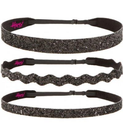 Headbands Women's Adjustable NO SLIP Bling Glitter Headband Mixed 3pk (Black) - Black 3pk - C511N4BO4V5 $16.10