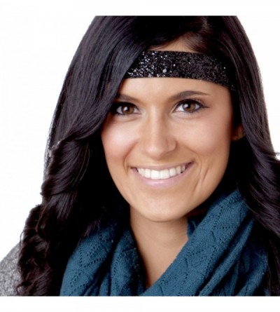 Headbands Women's Adjustable NO SLIP Bling Glitter Headband Mixed 3pk (Black) - Black 3pk - C511N4BO4V5 $31.82