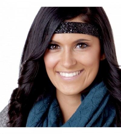 Headbands Women's Adjustable NO SLIP Bling Glitter Headband Mixed 3pk (Black) - Black 3pk - C511N4BO4V5 $16.10