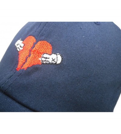 Baseball Caps Mens Heart Break Embroidery Adjustable Cotton Strapback Dad Hat Baseball Cap - Navy - C0186AREEX4 $10.37