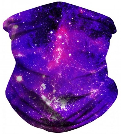 Balaclavas Seamless Bandanas Balaclava Face Mask Neck Gaiter Tie Dye Print for Men Women - Purple Galaxy - CX197W8A8YM $19.68