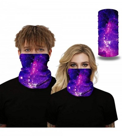 Balaclavas Seamless Bandanas Balaclava Face Mask Neck Gaiter Tie Dye Print for Men Women - Purple Galaxy - CX197W8A8YM $9.04