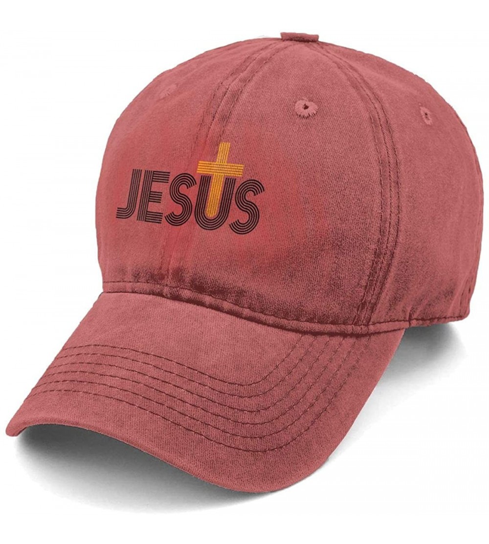 Baseball Caps Jesus Christian Cross Custom Vintage Cool Men & Women Adjustable Jeans Dad Hat Cotton Baseball Cap Red - Red - ...