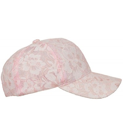 Baseball Caps Women's Adjustable Floral Lace Baseball Cap Summer Sun Hat - Pink - C918DXDUZC4 $18.53