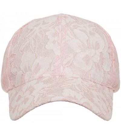 Baseball Caps Women's Adjustable Floral Lace Baseball Cap Summer Sun Hat - Pink - C918DXDUZC4 $18.53