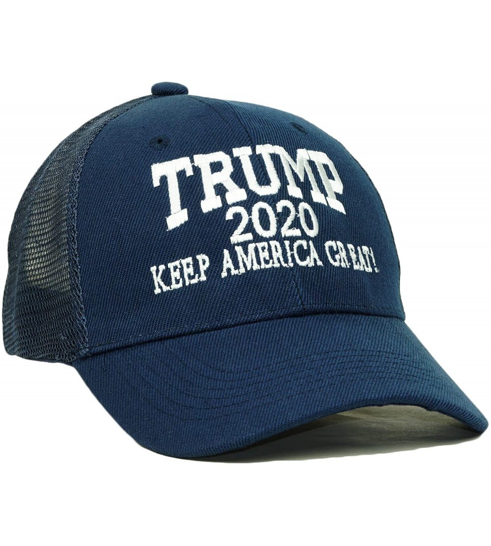 Baseball Caps Trump 2020 Keep America Great Embroidery Campaign Hat USA Baseball Cap - Mesh- Navy - CI18OYRCE8I $11.59