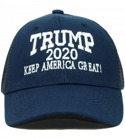 Baseball Caps Trump 2020 Keep America Great Embroidery Campaign Hat USA Baseball Cap - Mesh- Navy - CI18OYRCE8I $11.59