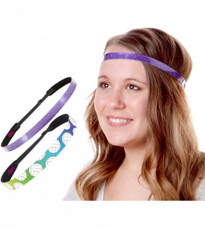 Headbands Adjustable Non Slip Smooth Glitter & Sports Headbands for Girls & Teens Multi Packs - C3189ZATGZE $27.22