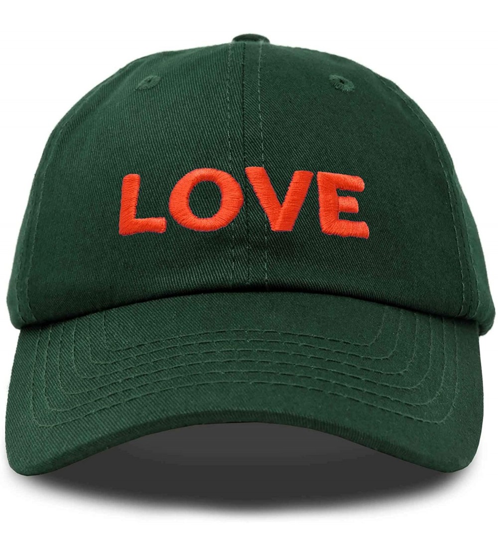 Baseball Caps Custom Embroidered Hats Dad Caps Love Stitched Logo Hat - Dark Green - C918M7Y6OHD $12.49