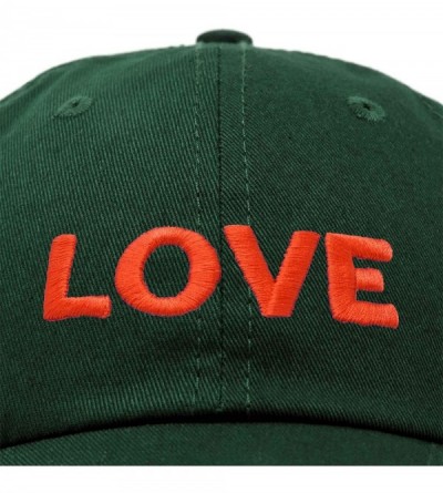 Baseball Caps Custom Embroidered Hats Dad Caps Love Stitched Logo Hat - Dark Green - C918M7Y6OHD $12.49