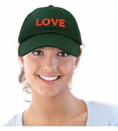 Baseball Caps Custom Embroidered Hats Dad Caps Love Stitched Logo Hat - Dark Green - C918M7Y6OHD $12.49