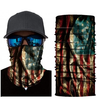 Balaclavas Cool Skull Stars and Stripes USA Flag Print Balaclava Headband Bandana Head Wrap Scarf - Us Flag - CG197SI2TWY $14.62