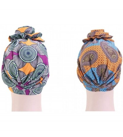 Skullies & Beanies New Women's Cotton Flower Elastic Turban Beanie Pre-Tied Bonnet Chemo Cap Hair Loss Hat - C918KHLN54E $17.53