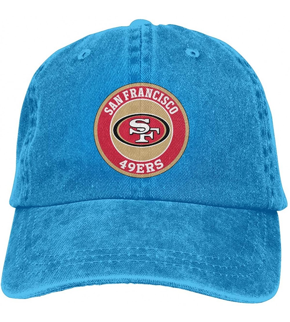 Baseball Caps Men and Women General Caps San Francisco 49ers Hat Cotton Baseball Cap - Blue - CA1924CGI5A $25.42