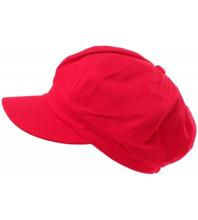 Newsboy Caps Summer 100% Cotton Plain Blank 8 Panel Newsboy Gatsby Apple Cabbie Cap Hat Fuchsia - CC12NH61MN1 $8.17