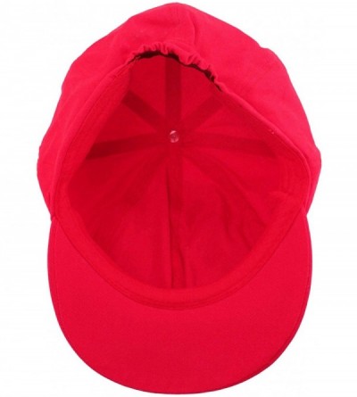 Newsboy Caps Summer 100% Cotton Plain Blank 8 Panel Newsboy Gatsby Apple Cabbie Cap Hat Fuchsia - CC12NH61MN1 $8.17