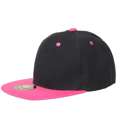 Baseball Caps New Two Tone Snapback Hat Cap - Black Fuschia Pink - CO11TJEKDG1 $11.20