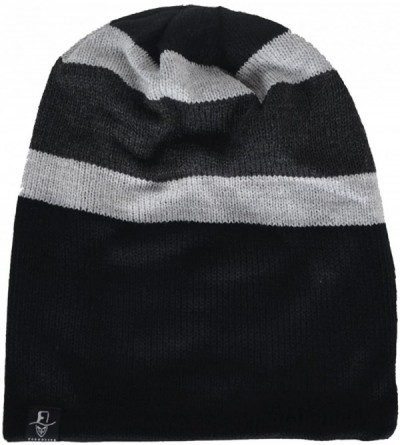 Skullies & Beanies Men Slouch Beanie Knit Long Oversized Skull Cap for Winter Summer N010 - B308-black - C718CMY2WWY $14.42