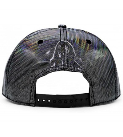 Baseball Caps Holographic Cap Rainbow Reflective Glossy Snapback FFH257BLK - Striped Holographic Black Ffh383blk - CI186NID6K...