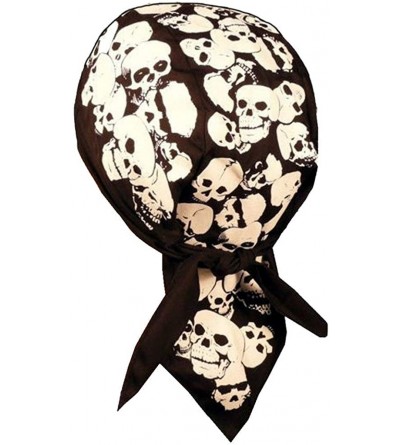 Skullies & Beanies Skull Cap Biker Caps Headwraps Doo Rags - Small Skulls - White - C812ELHMD2H $15.76