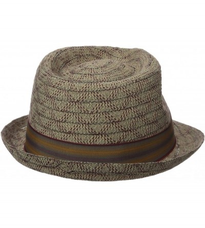 Fedoras Men's Fedora with Light Viscose Braid with Striped Band - Red - CV17YS3WIGQ $31.79