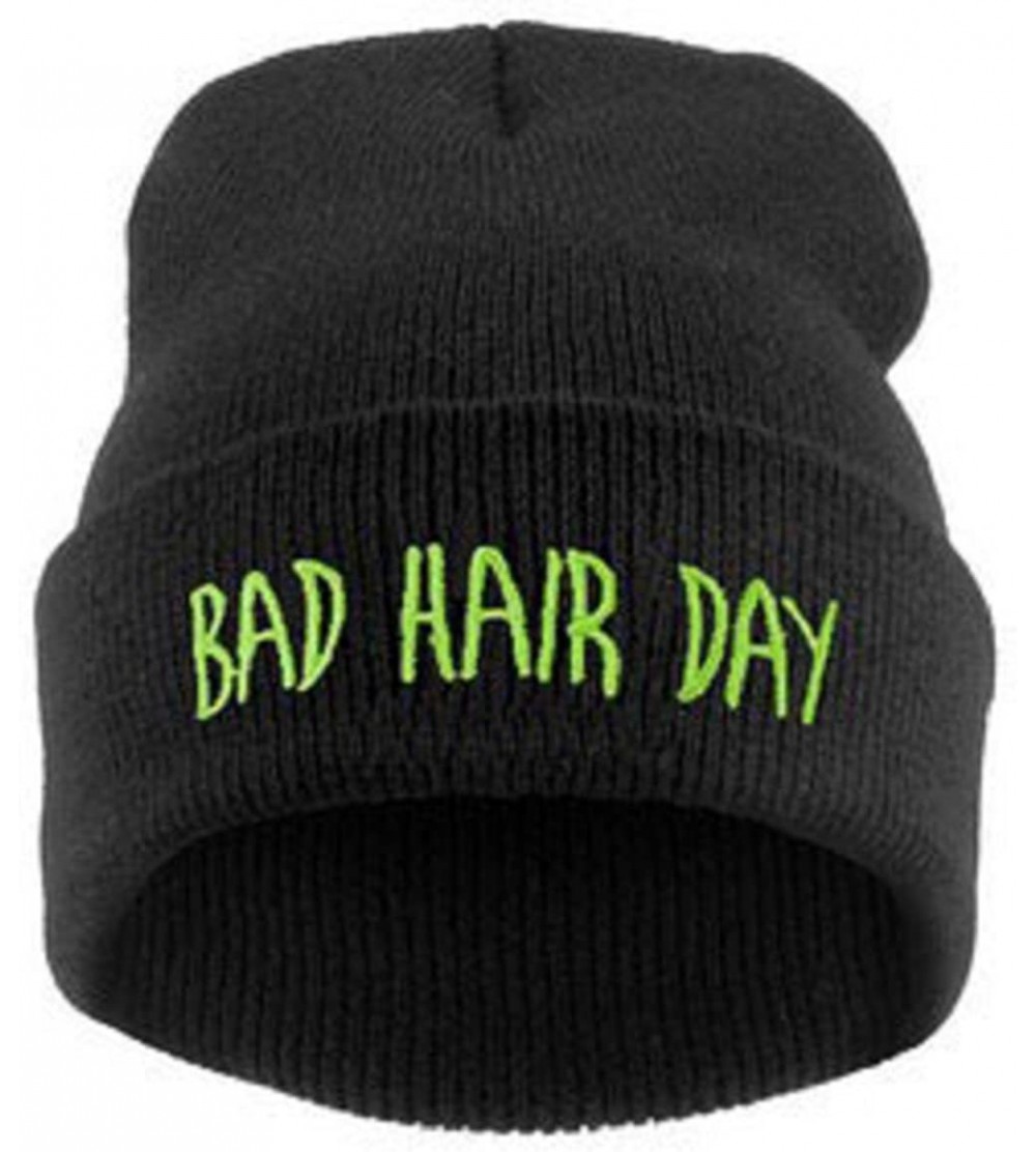 Skullies & Beanies Bad Hair Day Beanie Hat - Multiple Colors - Black Green - CN12K8FIMFD $7.08