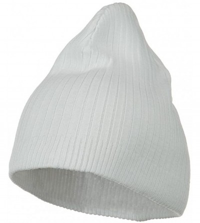 Skullies & Beanies Big Stripe Ribbed Cotton Beanie - White - C6113RD0SUL $20.74