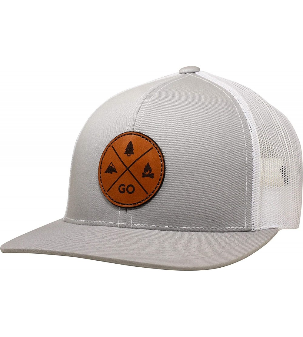 Baseball Caps Trucker Hat - GO Outdoors - Silver/White - CW18WHNQ6M2 $24.21