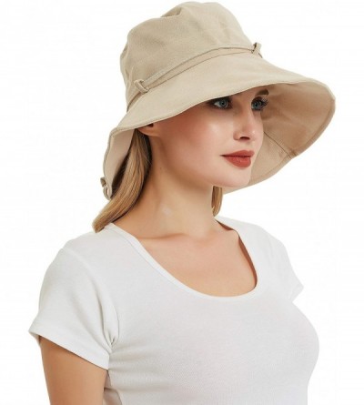 Sun Hats Bucket Hats for Women- Wide Brim UV Protection Sun Hat Packable Outdoor Beach Caps with Chin Strap - CH18N9K87XI $11.11