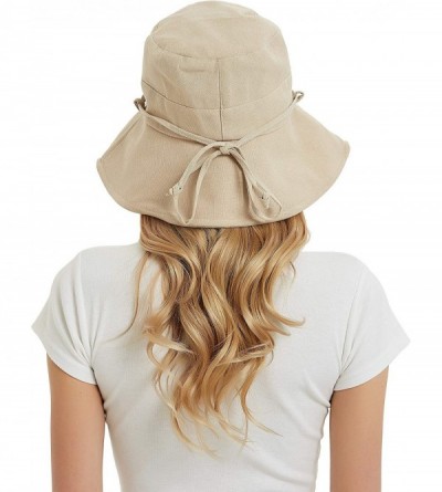 Sun Hats Bucket Hats for Women- Wide Brim UV Protection Sun Hat Packable Outdoor Beach Caps with Chin Strap - CH18N9K87XI $11.11