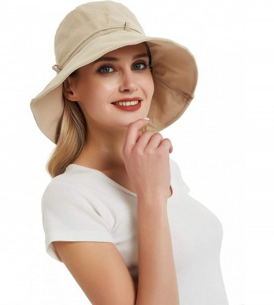 Sun Hats Bucket Hats for Women- Wide Brim UV Protection Sun Hat Packable Outdoor Beach Caps with Chin Strap - CH18N9K87XI $11.11