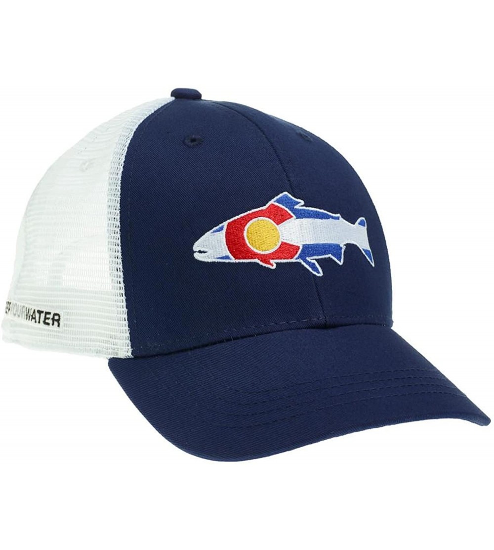 Baseball Caps Colorado Trout Flag Mesh Back Hat NAVY/WHITE ONE SIZE - CS12BXDQLB1 $48.36
