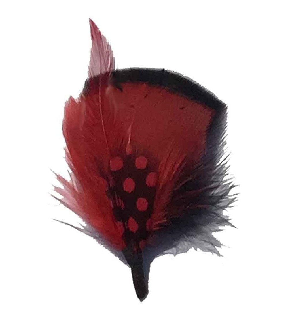 Fedoras Side Feather for Hats & Fedoras - Burgundy3 - CI18HY76KUM $7.96