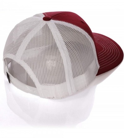 Baseball Caps Structured Trucker Mesh Hat Custom Colors Letter A Initial Baseball Mid Profile - Burgundy White Black White - ...