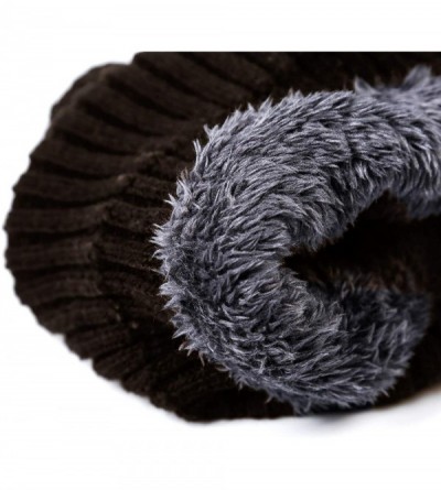 Skullies & Beanies Mens Winter Hat Warm Comfortable Soft Knit Beanie Hats Lined with Fleece - Coffee - CF18XEU3KGS $10.95