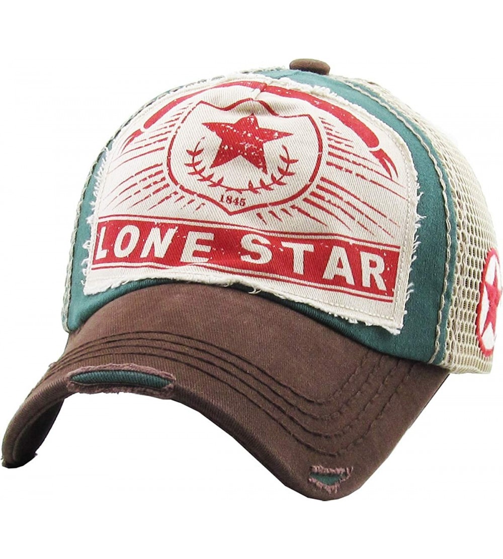 Baseball Caps Lonestar Collection Big T Western Dallas Houston Hats Vintage Distressed Baseball Cap Dad Hat Adjustable - C912...